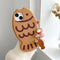 Cute Cartoon Animal 3D Taiyaki Fish Phone Case for Iphone 16 15 14 13 12 11 Shockproof Bumper Soft Silicone Bubble Phone Cover