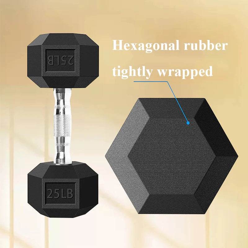 Solid Cast Iron Hexagonal Dumbbell Set, Hexagonal Dumbbell, Gym, Protection, Floor Safety, Fitness Set with Shelf, High Quality